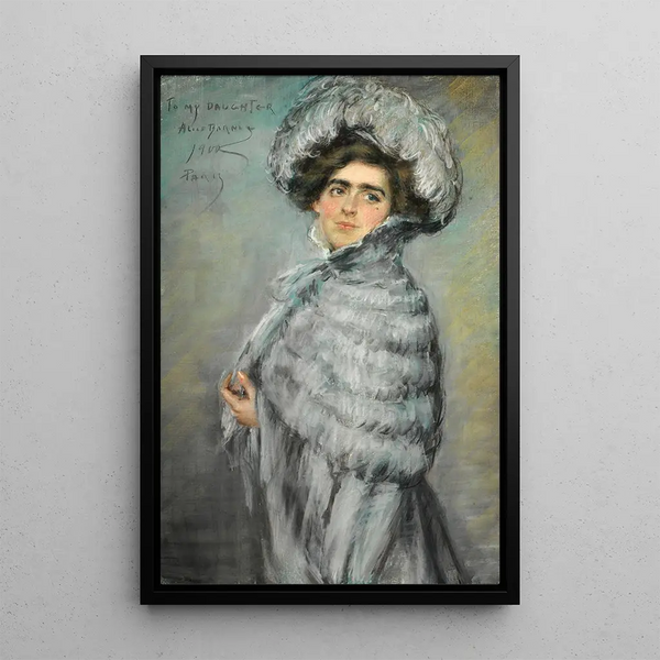 Laura Alice in Gray - Alice Pike Barney — framed artwork on a wall