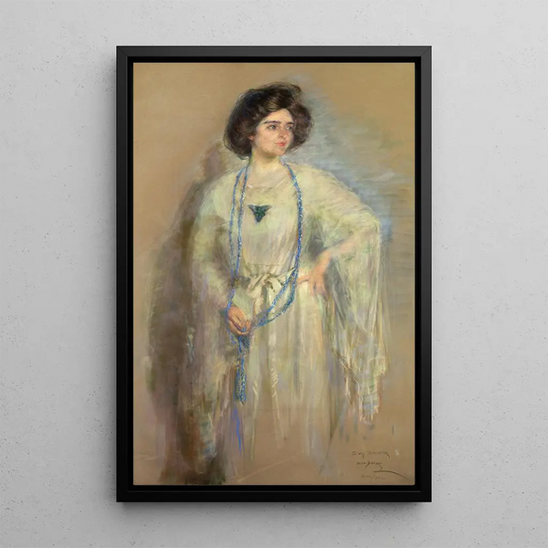 Laura in white - Alice Pike Barney — framed artwork on a wall