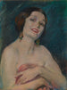 Model holding draperies - Alice Pike Barney — artwork view