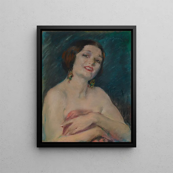 Model holding draperies - Alice Pike Barney — framed artwork on a wall