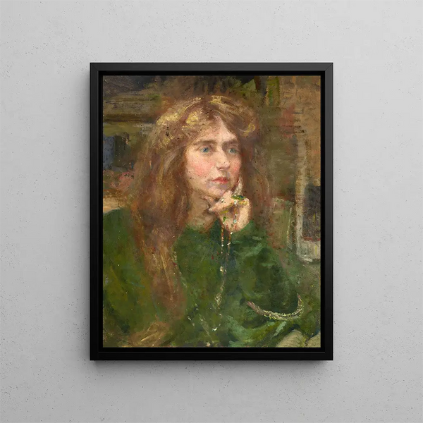 Natalie with Necklace - Alice Pike Barney — framed artwork on a wall