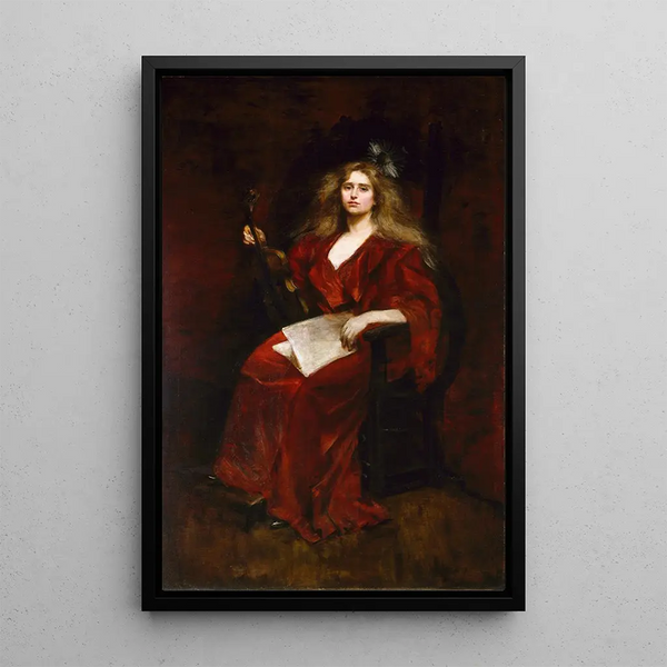 Natalie with Violin - Alice Pike Barney — framed artwork on a wall