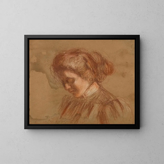 Study with Red Pencil - Alice Pike Barney — framed artwork on a wall