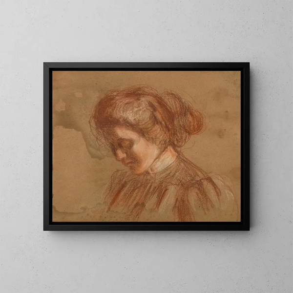 Study with Red Pencil - Alice Pike Barney — framed artwork on a wall