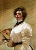 Self-portrait with palette - Alice Pike Barney — artwork view