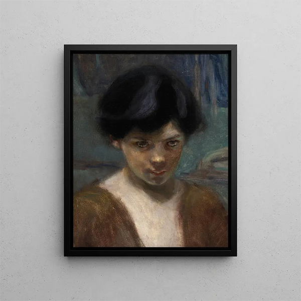 Study of a Boy's Head - Alice Pike Barney — framed artwork on a wall