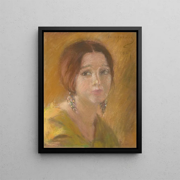 Study of a Woman's Head - Alice Pike Barney — framed artwork on a wall
