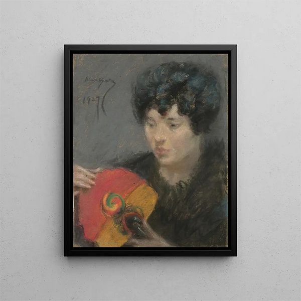 Study with a fan - Alice Pike Barney — framed artwork on a wall