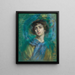 L'écharpe bleue - Alice Pike Barney — framed artwork on a wall