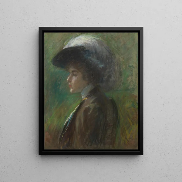 The Feathered Hat - Alice Pike Barney — framed artwork on a wall