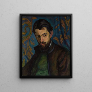 Portrait of a Man - Alina Bondy-Glassowa — framed artwork on a wall