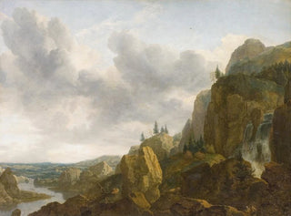 Mountain Landscape with Waterfall - Allaert van Everdingen — artwork view