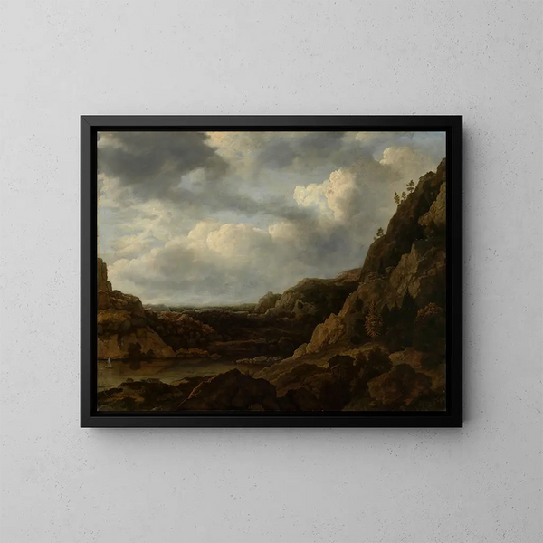 Norwegian Fjord Painting - Allaert van Everdingen — framed artwork on a wall