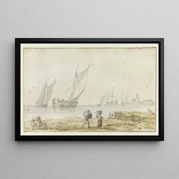 Eau Tranquille - Allaert van Everdingen — framed artwork on a wall