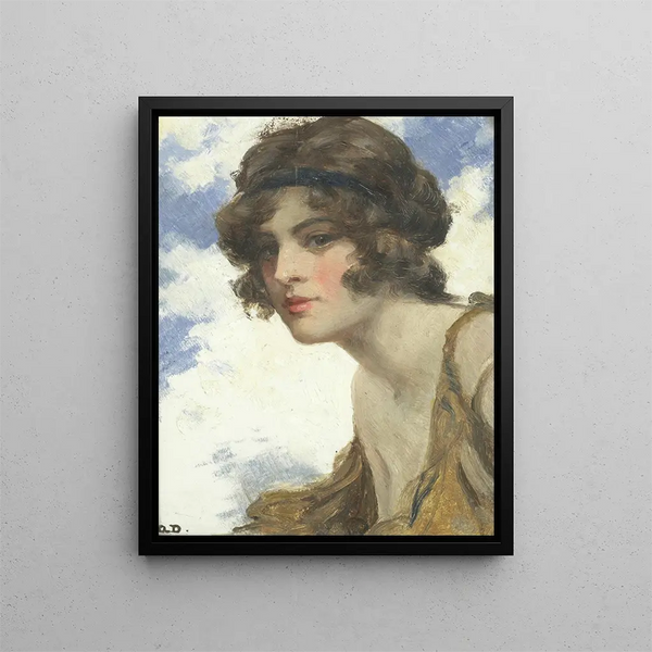 Portrait of a Girl - Allan Douglas Davidson — framed artwork on a wall