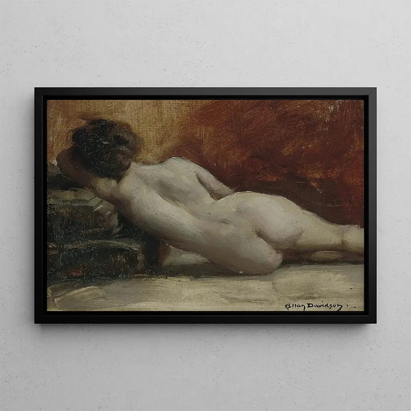 Nude reclining - Allan Douglas Davidson — framed artwork on a wall