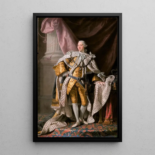 Reproduction of the painting of King George III in coronation robes - Allan Ramsay