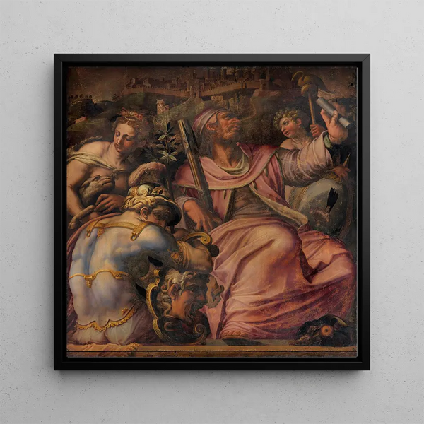 Allegory of Certaldo - Giorgio Vasari — framed artwork on a wall