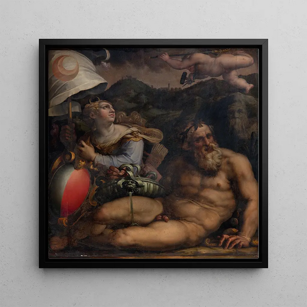 Allegory of Fiesole - Giorgio Vasari — framed artwork on a wall
