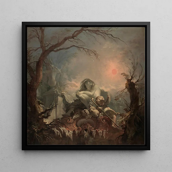 Allegory of Winter - Jacques De La Joue Le Jeune — framed artwork on a wall