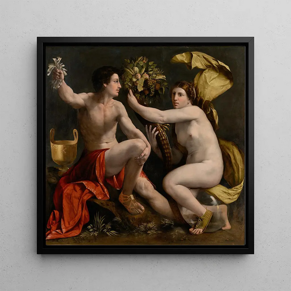 Allegory of Fortune - Dosso Dossi — framed artwork on a wall