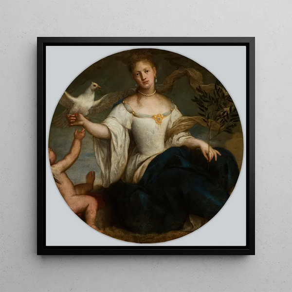 Allegory of Peace Woman with a Pigeon - Anonymous — wall display of the artwork