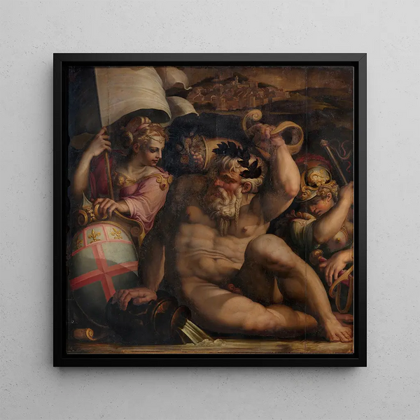 Allegory of Romagna - Giorgio Vasari — framed artwork on a wall