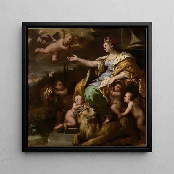 Allegory of Magnanimity - Luca Giordano — framed artwork on a wall