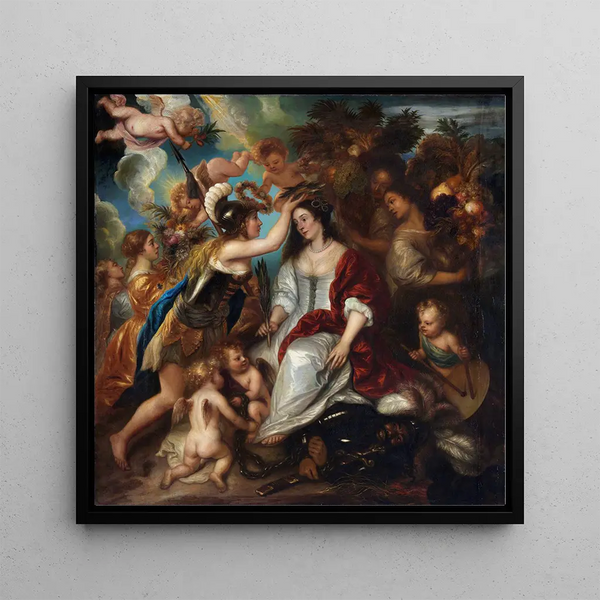 Allegory of Peace - Jan Lievens — framed artwork on a wall