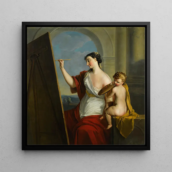 Allegory of Painting - Philippe Mercier — framed artwork on a wall