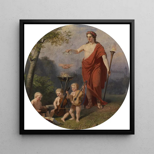 Allegory of Truth and Tolerance - Anton Ebert — framed artwork on a wall