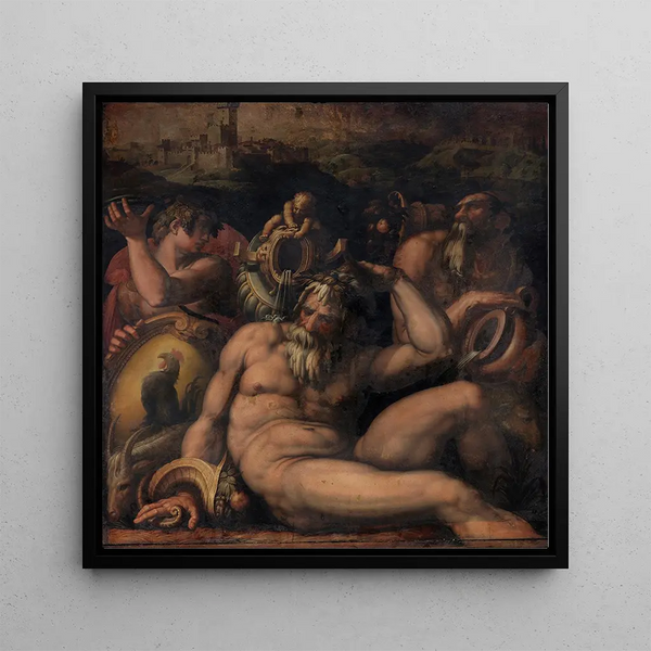 Allegory of Chianti - Giorgio Vasari — framed artwork on a wall