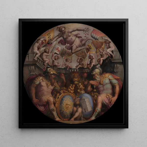 Allégories des quartiers de San Giovanni et Santa Maria Novella - Giorgio Vasari — framed artwork on a wall
