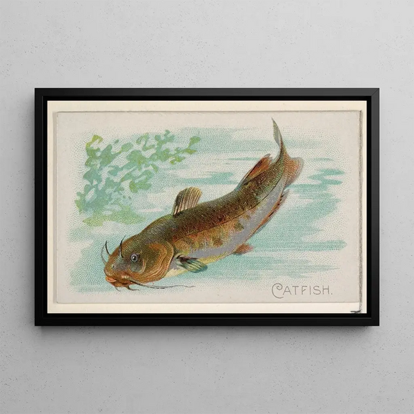 Fish Cat Painting - Allen Ginter — framed artwork on a wall