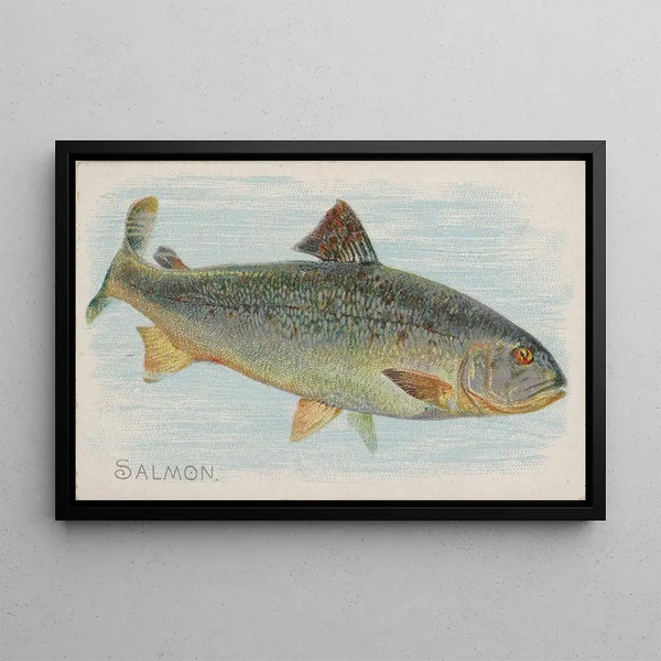 Salmon Painting - Allen Ginter — framed artwork on a wall