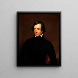 Portrait Painting of M. Blodgett - Allen Smith — framed artwork on a wall