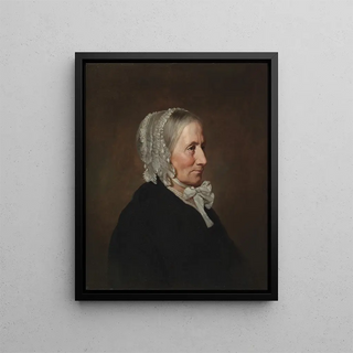 Portrait of the artist's mother - Allen Smith — framed artwork on a wall