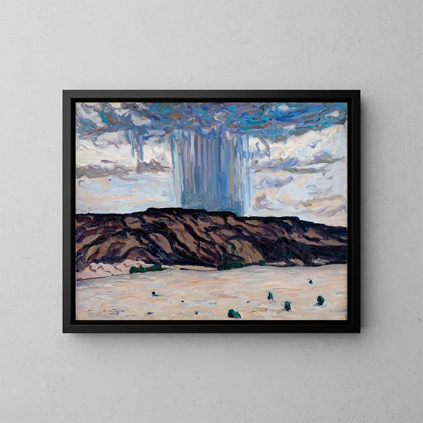 Averse sur Black Mesa, Nouveau-Mexique - Allen Tucker — framed artwork on a wall