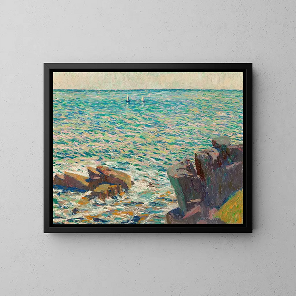 Two Boats - Allen Tucker — framed artwork on a wall