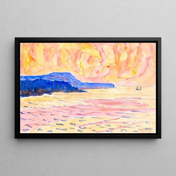 Aquarelle n° 6 Côte bleue - Allen Tucker — framed artwork on a wall