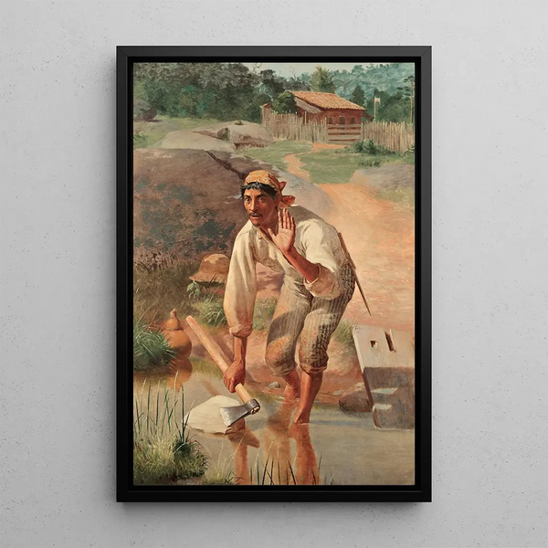 Reproduction of the painting Aiguisage interrompu - Almeida Júnior