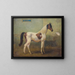 Young Spotted Stallion Painting in the Stable - Alois Bach — framed artwork on a wall