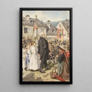 Procession of Corpus Christi - Alois Greil — framed artwork on a wall