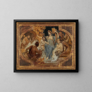 Sketch of an allegorical ceiling - Alois Hans Schram — framed artwork on a wall