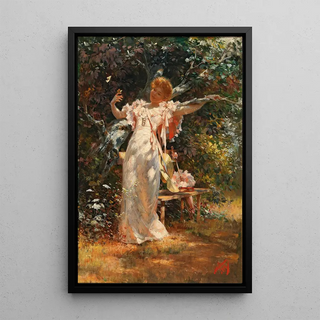 Playing with butterflies - Alois Hans Schram — artwork view