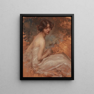 Portrait of a Lady - Alois Hans Schram — framed artwork on a wall