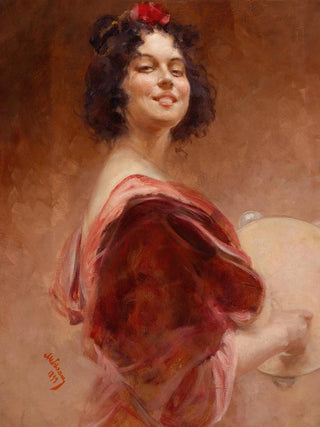 Zigeunerin mit Tambourin - Alois Hans Schram — artwork view