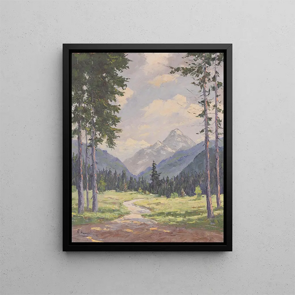 Almlandschaft - Alois Hernick — framed artwork on a wall