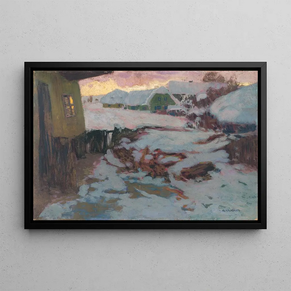 Winter Landscape Painting - Alois Kalvoda — framed artwork on a wall