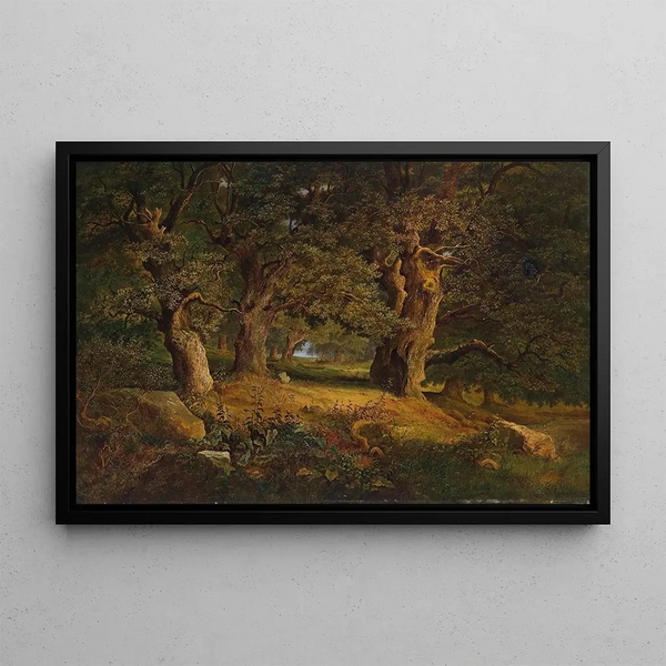 Forest landscape painting - Alois Kirnig — framed artwork on a wall